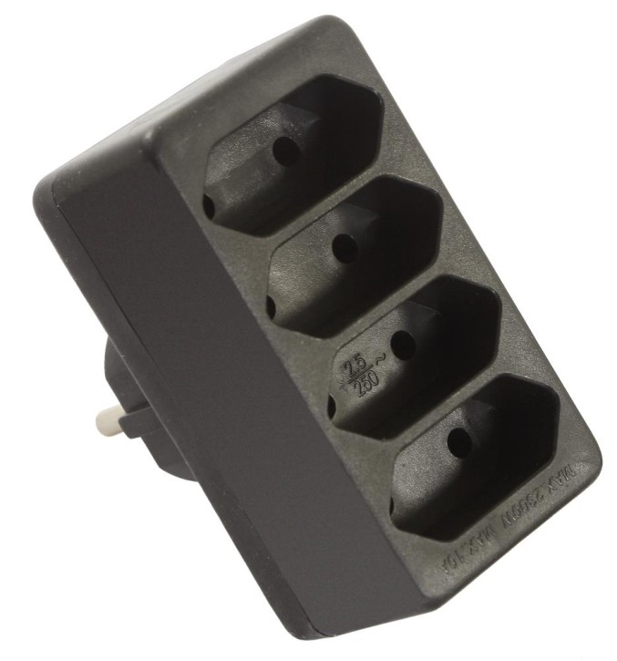 Euro-Multistecker 4-fach, schwarz Schwabe 48412