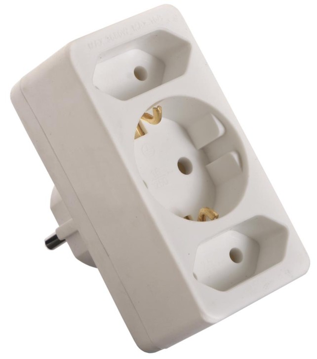 Euromultistecker 2+1, weiß Schwabe 49111