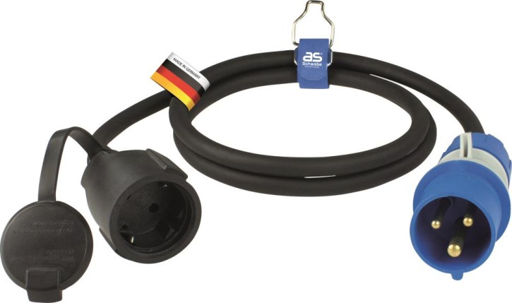 CEE-Adapterleitung "powerlight" 1,5m, schwarz Schwabe 61408