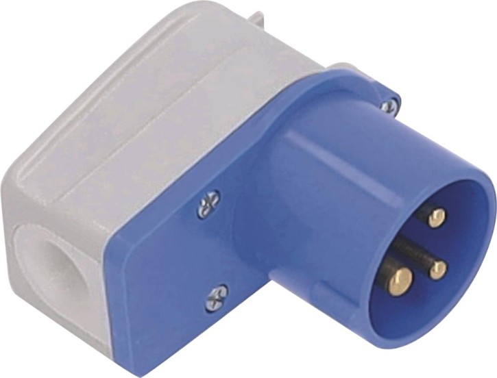 CEE-Winkelstecker 230V/16A/3polig, blau Schwabe 61481